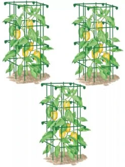 Pepper And Eggplant Cages, Set Of 3 -Comfortable Garden 8587048 GR 001E pepper and eggplant cages set of 3 tif