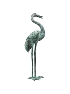 Bronze Crane Statues, Large -Comfortable Garden 8589918 001v