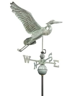 Verde Copper Heron Weathervane, Standard Size -Comfortable Garden 8593536 004v