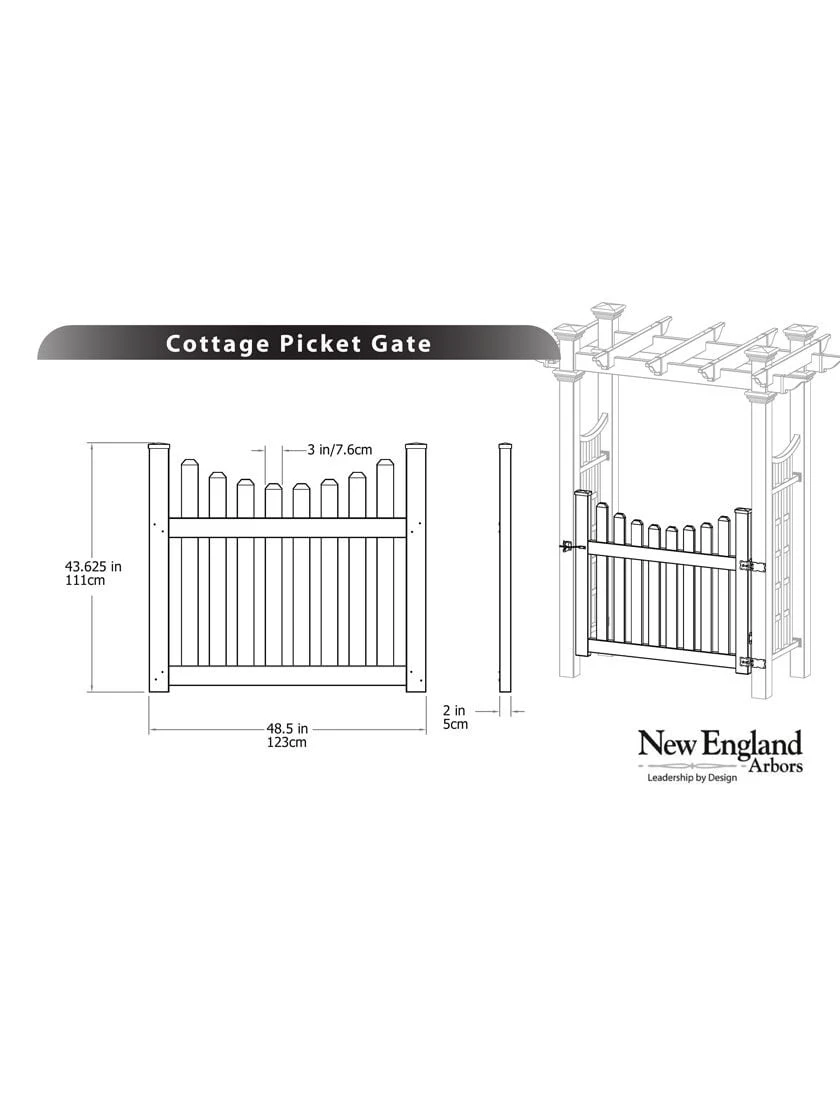 Cottage Vinyl Picket Gate 4 Cottage Vinyl Picket Gate - Image 2