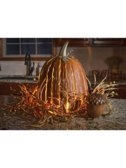 Desert Steel Pumpkin Luminary, Tall -Comfortable Garden 8599559 03v