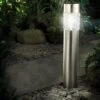 Stainless Steel Bollard Motion Sensor Solar Light With Textured Glass -Comfortable Garden 8599932 01V tif