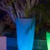 Solar Illuminated Planter Tall Granite, 32" -Comfortable Garden 8600183 0685 tif