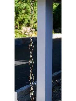 Diamond Pure Copper Rain Chain, 8-1/2' 8 Diamond Pure Copper Rain Chain, 8-1/2' -Comfortable Garden 8600205 01v