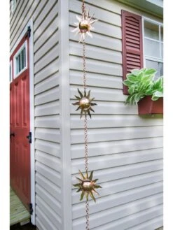 Sun Pure Copper Rain Chain, 8-1/2' -Comfortable Garden 8600206 01v