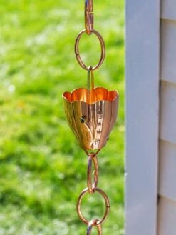 Crocus Pure Copper Rain Chain, 8.5'
