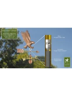 Bald Eagle Copper Weathervane 8 Bald Eagle Copper Weathervane -Comfortable Garden 8600276 01v