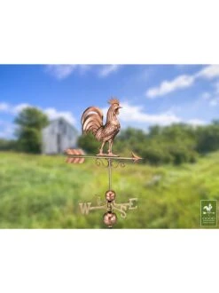 Bantam Rooster Copper Weathervane -Comfortable Garden 8600280 04v