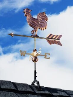 Rooster Cottage Copper Weathervane With Roof Mount 8 Rooster Cottage Copper Weathervane With Roof Mount -Comfortable Garden 8600284 02v