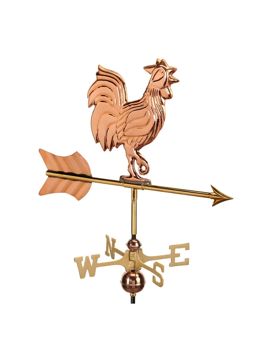 Rooster Cottage Copper Weathervane With Roof Mount 3 Rooster Cottage Copper Weathervane With Roof Mount - Image 2