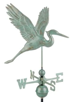 Graceful Blue Heron Copper Weathervane -Comfortable Garden 8600374 05v graceful blue heron weathervane blue verde