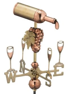 Wine Bottle Cottage Garden Weathervane With Pole -Comfortable Garden 8600383 01v