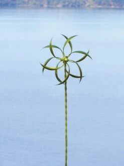 Feather Staked Wind Spinner, 15" 11 Feather Staked Wind Spinner, 15" -Comfortable Garden 8600479 03v feather staked wind spinner 15 inch green