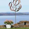 Flower Staked Wind Spinner, 29" 1 Flower Staked Wind Spinner, 29" -Comfortable Garden 8600485 01v flower staked wind spinner 29 inch