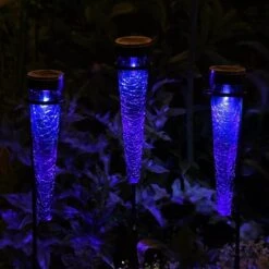 Achla Designs Solar Sparkle Cone With Stakes, Set Of 3 -Comfortable Garden 8609357DKBL 02V jpg