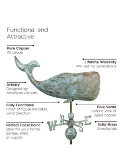 Whale Weathervane -Comfortable Garden 8610226 04v
