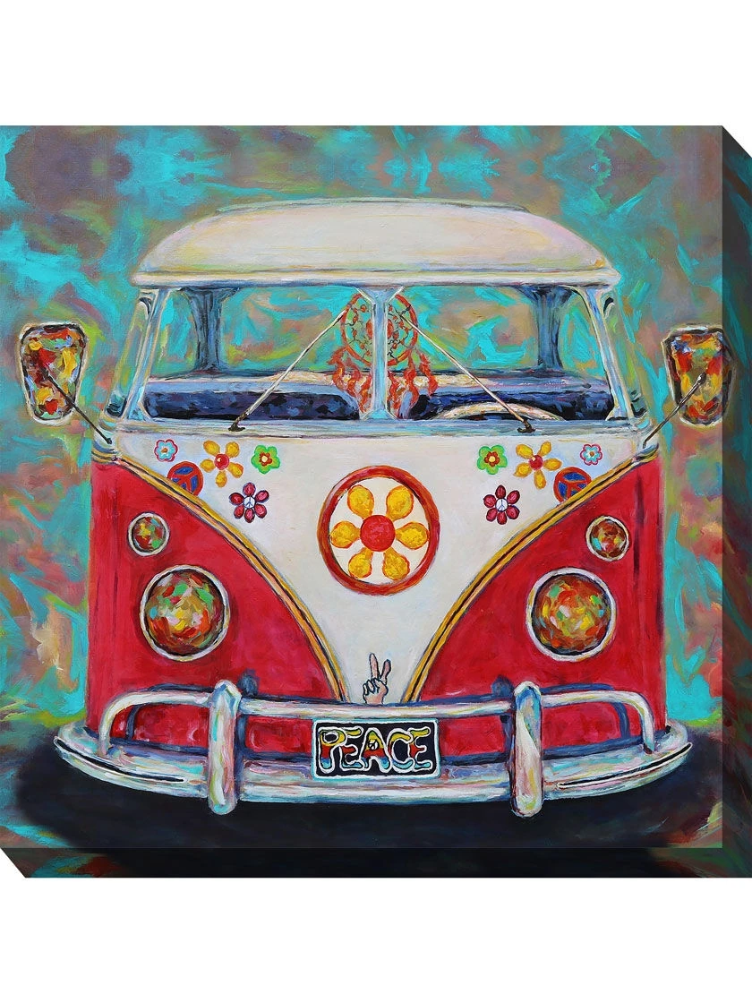 Hippy Van Outdoor Wall Art, 3 Hippy Van Outdoor Wall Art,