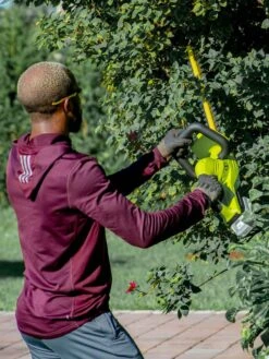 Sun Joe 24V-HT22-LTE 24-Volt ION+ Cordless Hedge Trimmer Kit | 22-Inch | W/ 2.0-Ah Battery And Charger -Comfortable Garden 8610657 07v