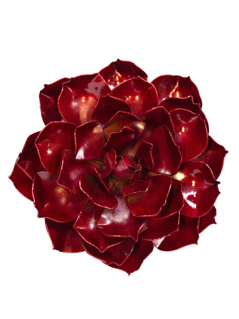 Desert Steel Ruby Rose Succulent Sculpture, Small 4 Desert Steel Ruby Rose Succulent Sculpture, Small - Image 2