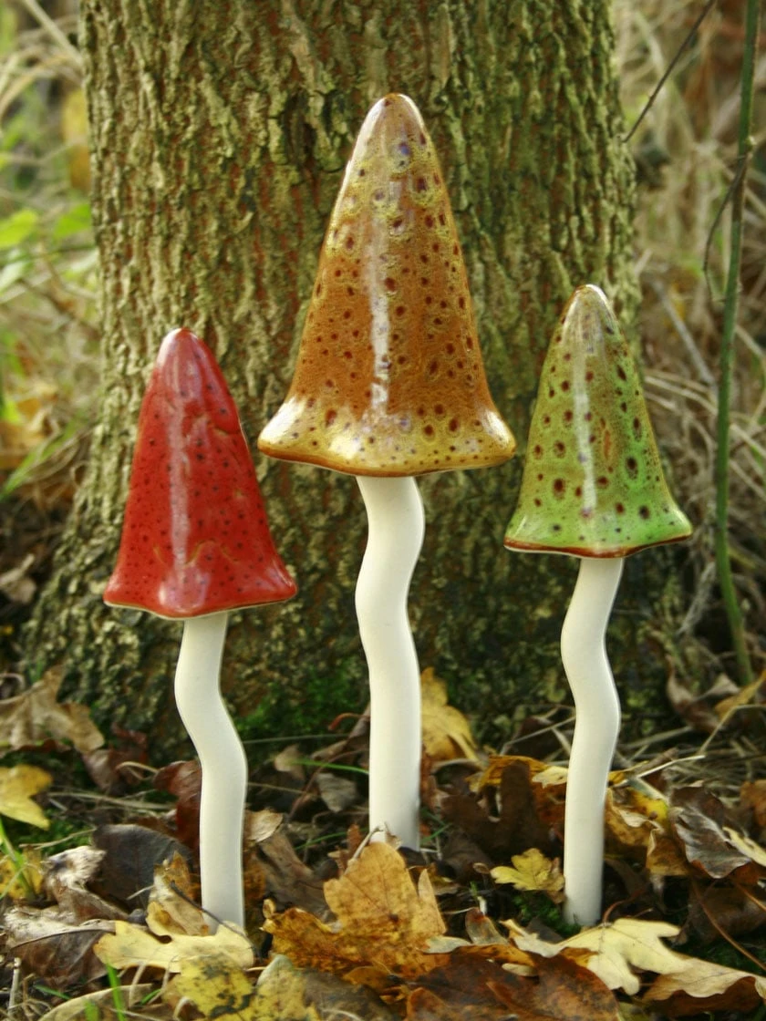 Potting Shed Tinkling Toadstool Sculptures, Set Of 3 3 Potting Shed Tinkling Toadstool Sculptures, Set Of 3