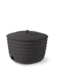 Matte Black Ribbed Hose Pot With Lid -Comfortable Garden 8611991 5867 tif