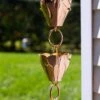 Tulip Pure Copper Rain Chain, 8.5' -Comfortable Garden 8612740 01v tulip pure copper rain chain 8 ft 6 in