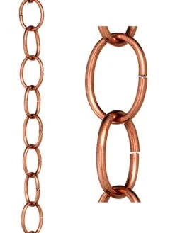 Single Link Pure Copper Rain Chain, 8.5' -Comfortable Garden 8612745 03v