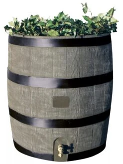 Round Rain Barrel With Planter, 35 Gallons -Comfortable Garden 8612856BK 08V tif